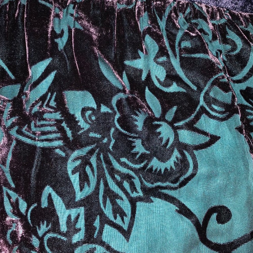 WD.NY Strapless Velvet Cocktail Dress Size 8 Sweetheart Neck Floral Silk Blend - Picture 3 of 9